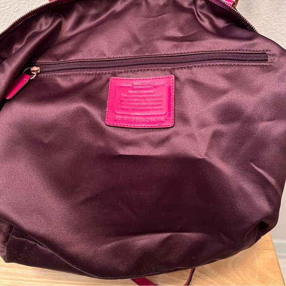 Coach Magenta Pink Raspberry Gold Patent Trim Shoulder Bag - Picture 11 of 15